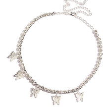 Load image into Gallery viewer, Kasajewel Gold Silver Color Butterfly Pendant Necklace Female Shiny Crystal Clavicle Chain Fashion New Design Jewelry Party Gift
