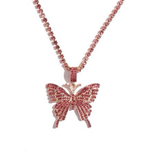 Load image into Gallery viewer, Kasajewel Gold Silver Color Butterfly Pendant Necklace Female Shiny Crystal Clavicle Chain Fashion New Design Jewelry Party Gift
