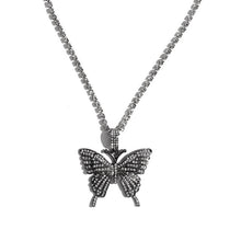Load image into Gallery viewer, Kasajewel Gold Silver Color Butterfly Pendant Necklace Female Shiny Crystal Clavicle Chain Fashion New Design Jewelry Party Gift
